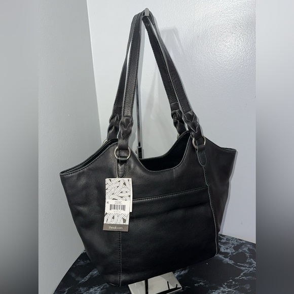 The Sak Handbag Sierra Leather Black Shopper Shoulder Bag AUTHENTIC NWT - Picture 7 of 12
